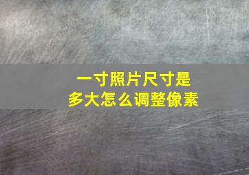 一寸照片尺寸是多大怎么调整像素