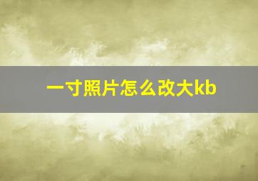 一寸照片怎么改大kb