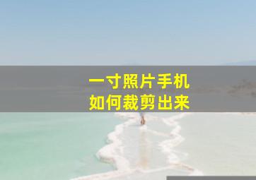 一寸照片手机如何裁剪出来