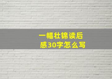 一幅壮锦读后感30字怎么写