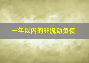 一年以内的非流动负债