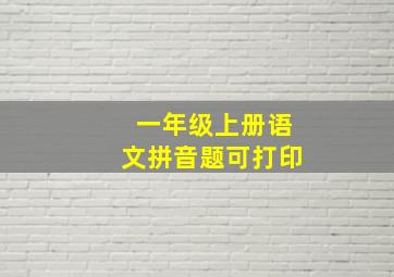 一年级上册语文拼音题可打印