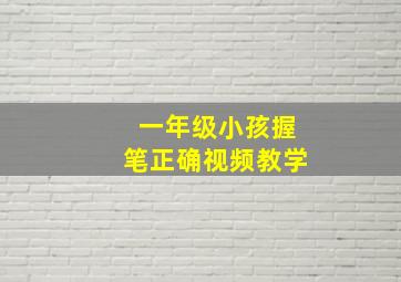 一年级小孩握笔正确视频教学