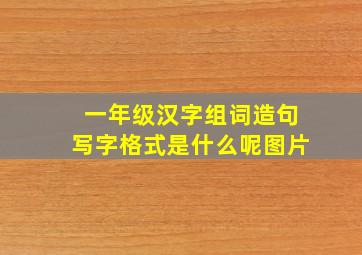 一年级汉字组词造句写字格式是什么呢图片