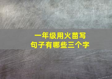 一年级用火苗写句子有哪些三个字