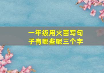 一年级用火苗写句子有哪些呢三个字