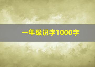 一年级识字1000字