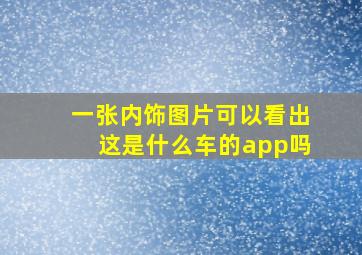 一张内饰图片可以看出这是什么车的app吗