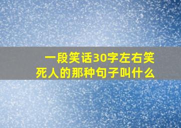 一段笑话30字左右笑死人的那种句子叫什么