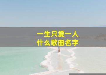 一生只爱一人什么歌曲名字