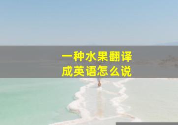 一种水果翻译成英语怎么说