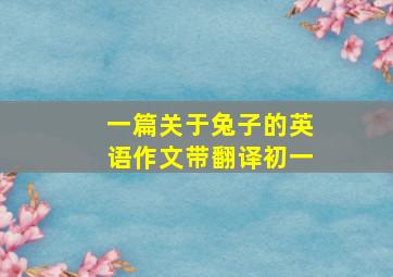 一篇关于兔子的英语作文带翻译初一