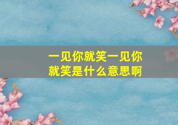 一见你就笑一见你就笑是什么意思啊