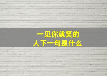 一见你就笑的人下一句是什么