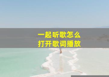 一起听歌怎么打开歌词播放