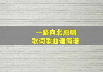 一路向北原唱歌词歌曲谱简谱