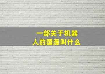 一部关于机器人的国漫叫什么