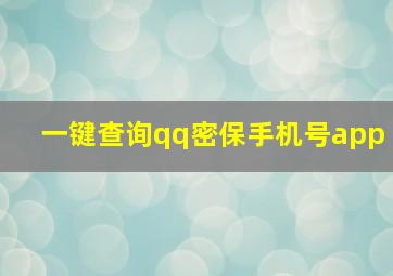 一键查询qq密保手机号app