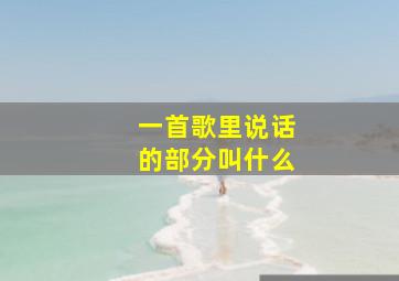 一首歌里说话的部分叫什么