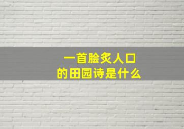 一首脍炙人口的田园诗是什么