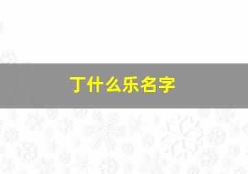 丁什么乐名字