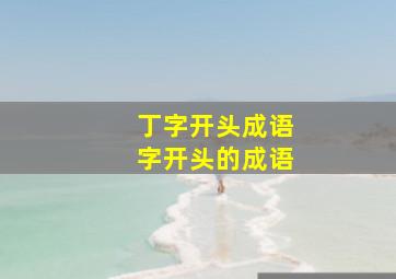 丁字开头成语字开头的成语