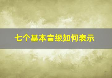 七个基本音级如何表示