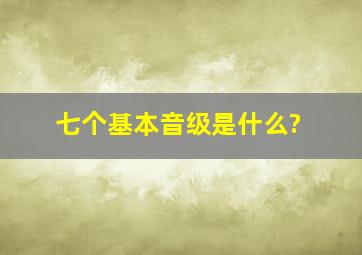 七个基本音级是什么?