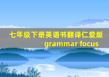 七年级下册英语书翻译仁爱版grammar focus