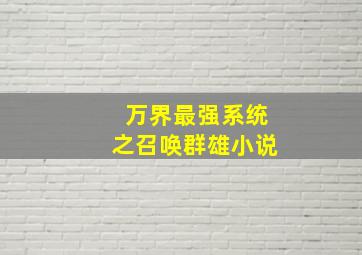 万界最强系统之召唤群雄小说