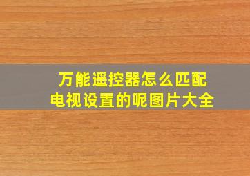 万能遥控器怎么匹配电视设置的呢图片大全