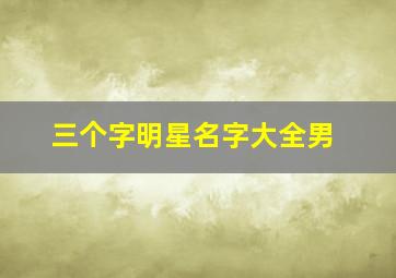 三个字明星名字大全男