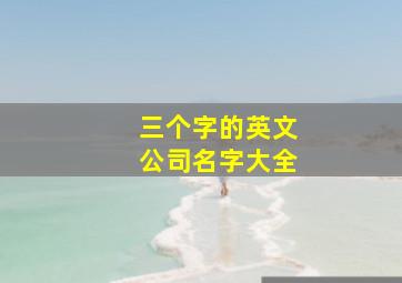 三个字的英文公司名字大全