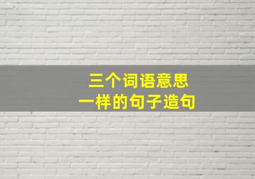 三个词语意思一样的句子造句