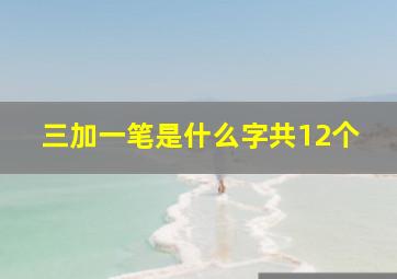 三加一笔是什么字共12个