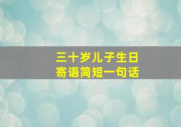 三十岁儿子生日寄语简短一句话