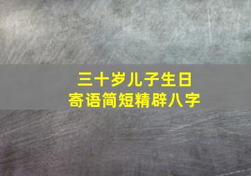 三十岁儿子生日寄语简短精辟八字