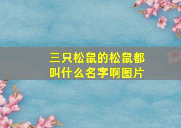 三只松鼠的松鼠都叫什么名字啊图片