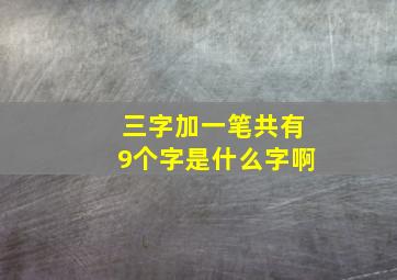 三字加一笔共有9个字是什么字啊