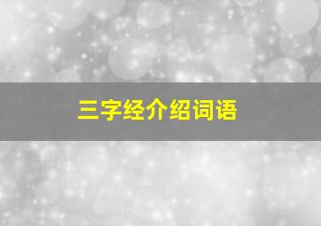 三字经介绍词语