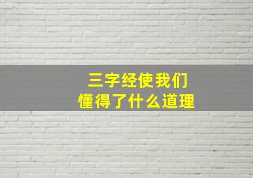 三字经使我们懂得了什么道理