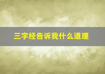 三字经告诉我什么道理