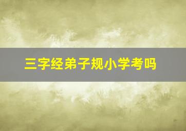 三字经弟子规小学考吗