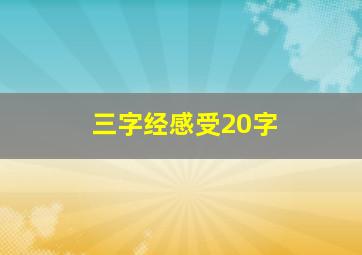 三字经感受20字