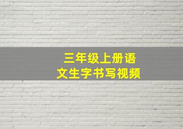 三年级上册语文生字书写视频