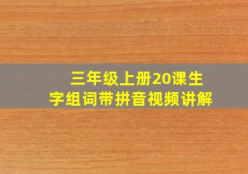 三年级上册20课生字组词带拼音视频讲解