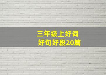 三年级上好词好句好段20篇