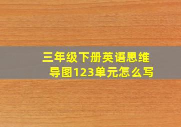 三年级下册英语思维导图123单元怎么写