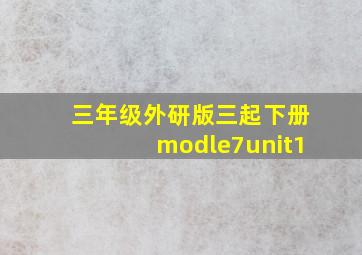 三年级外研版三起下册modle7unit1