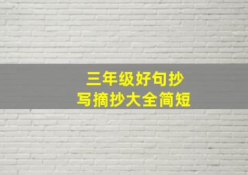 三年级好句抄写摘抄大全简短